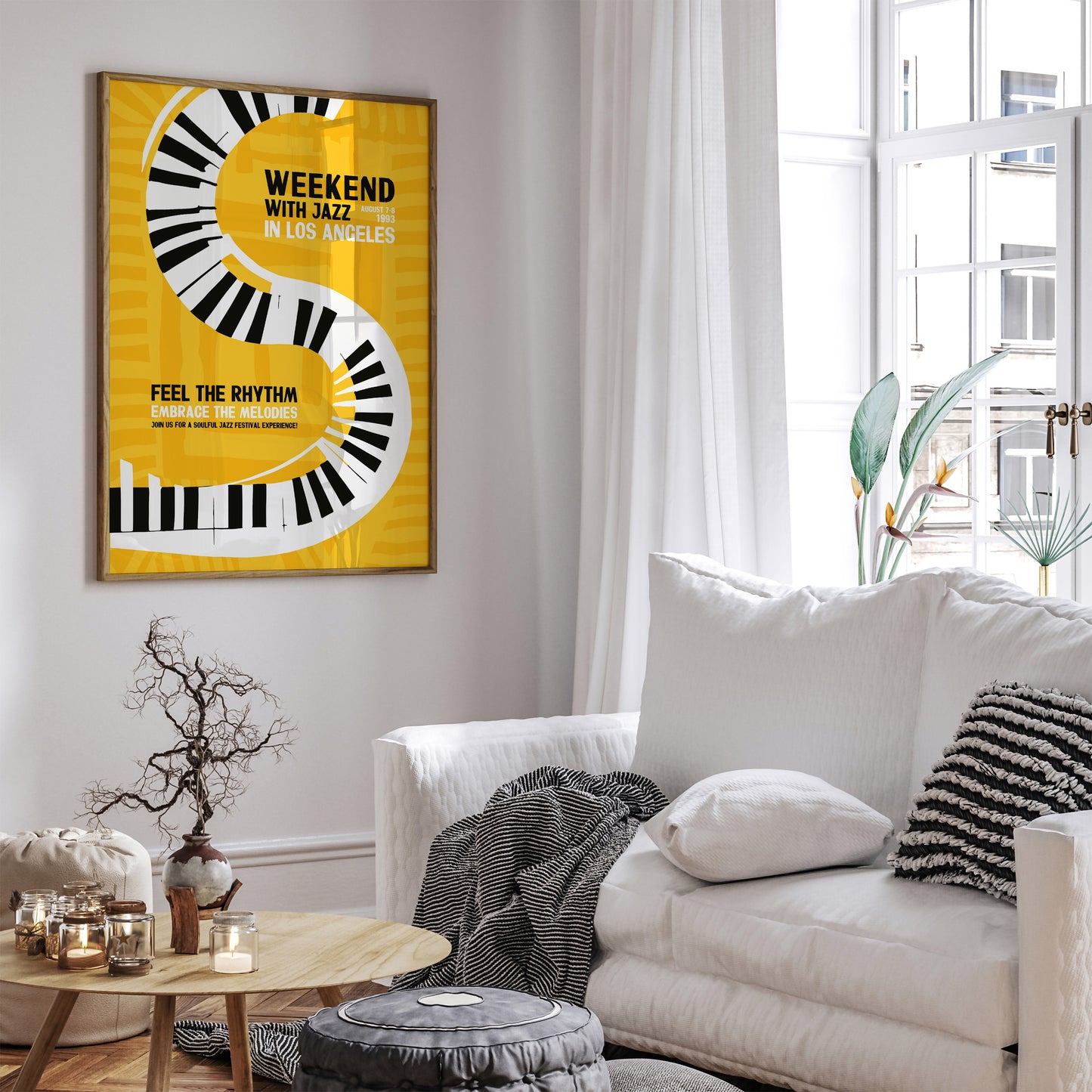 Weekend with Jazz in LA Yellow Art Print