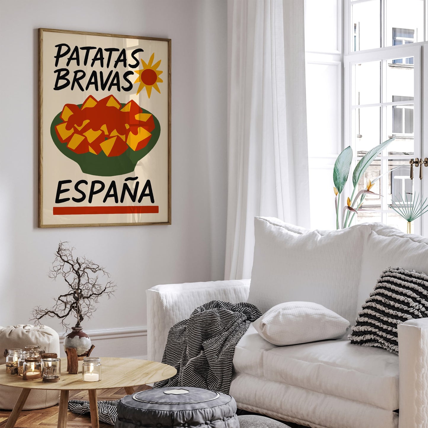 Patatas Bravas Espana Poster for Kitchen Wall Decor