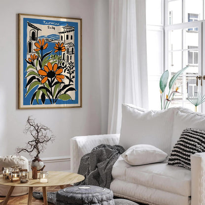 Taormina Sicily Landscape Travel Poster