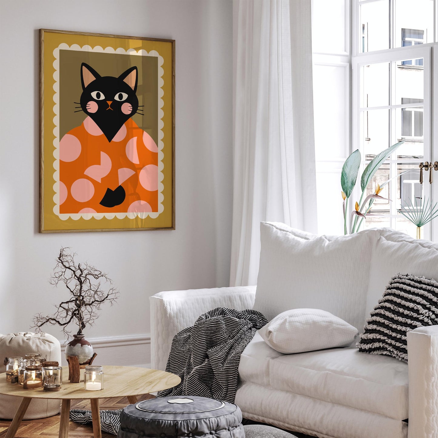 Fancy Black Cat Portrait Poster