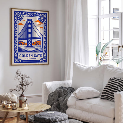 Golden Gate Calfornia Travel Poster