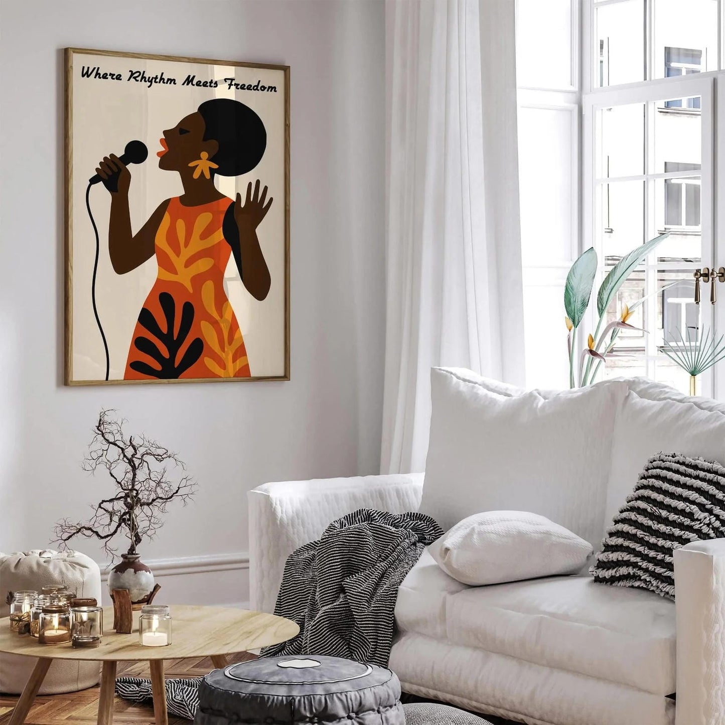 Where Rhythm Meets Freedom - Singing Woman Poster
