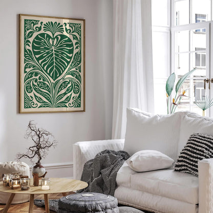 Green Monstera Botanical Art Print