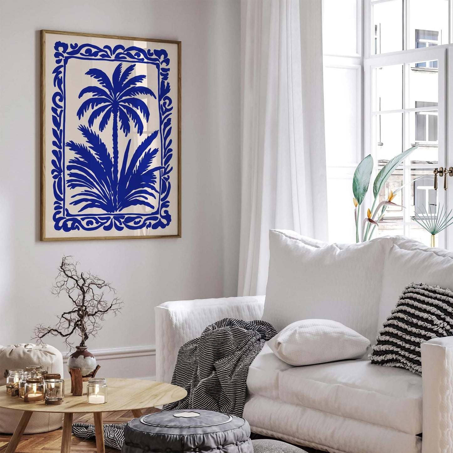 Blue Palm Tree Eclectic Wall Art
