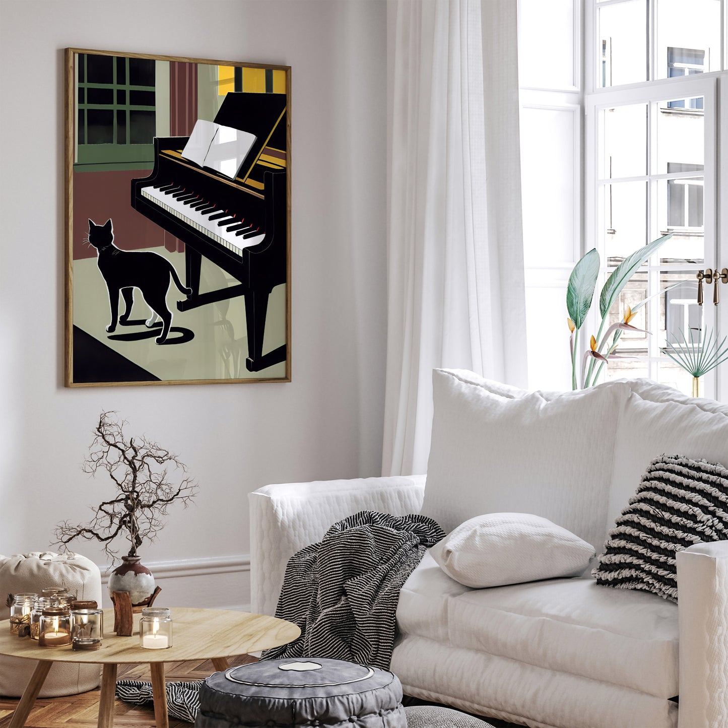 Pianist Cat Art Print