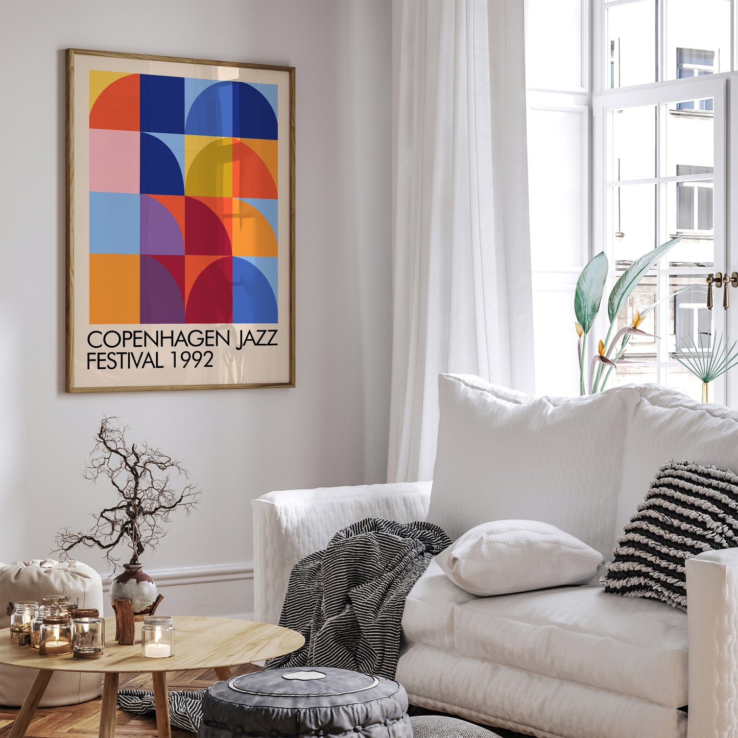 Copenhagen Jazz Festival Poster - Colorful Gemetric Retro Art Print