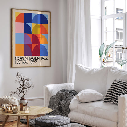 Copenhagen Jazz Festival Poster - Colorful Gemetric Retro Art Print