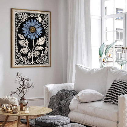 Rococo Daisy Flower Elegant Art Print