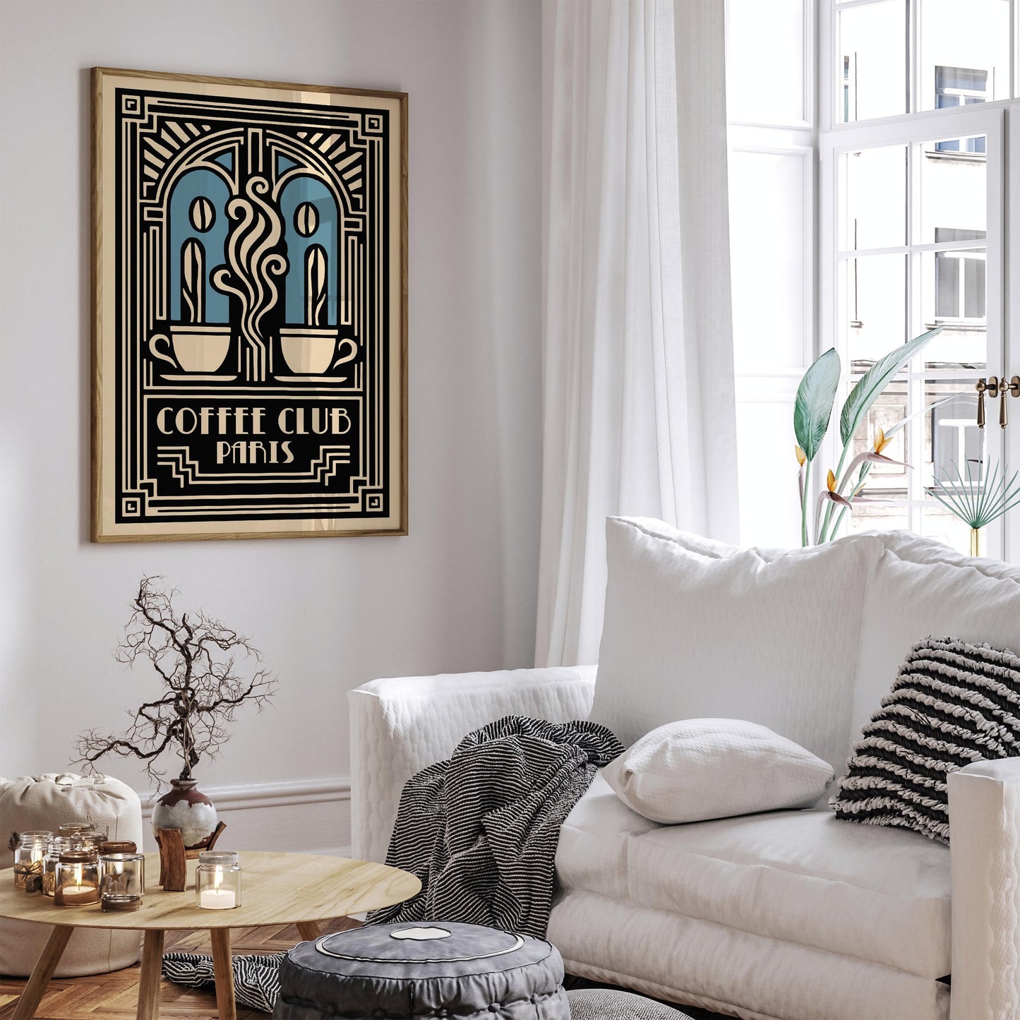 Coffee Club Paris Poster - Art Deco Cafe Wall Decoration