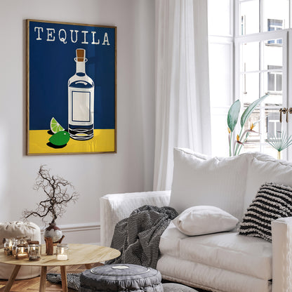 Retro Tequila Bottle Poster