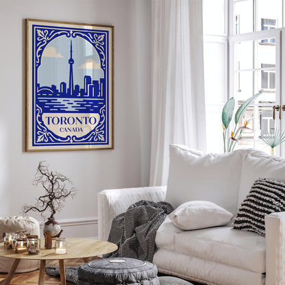 Toronto Canada Poster - Blue Canadian Cityscape Print