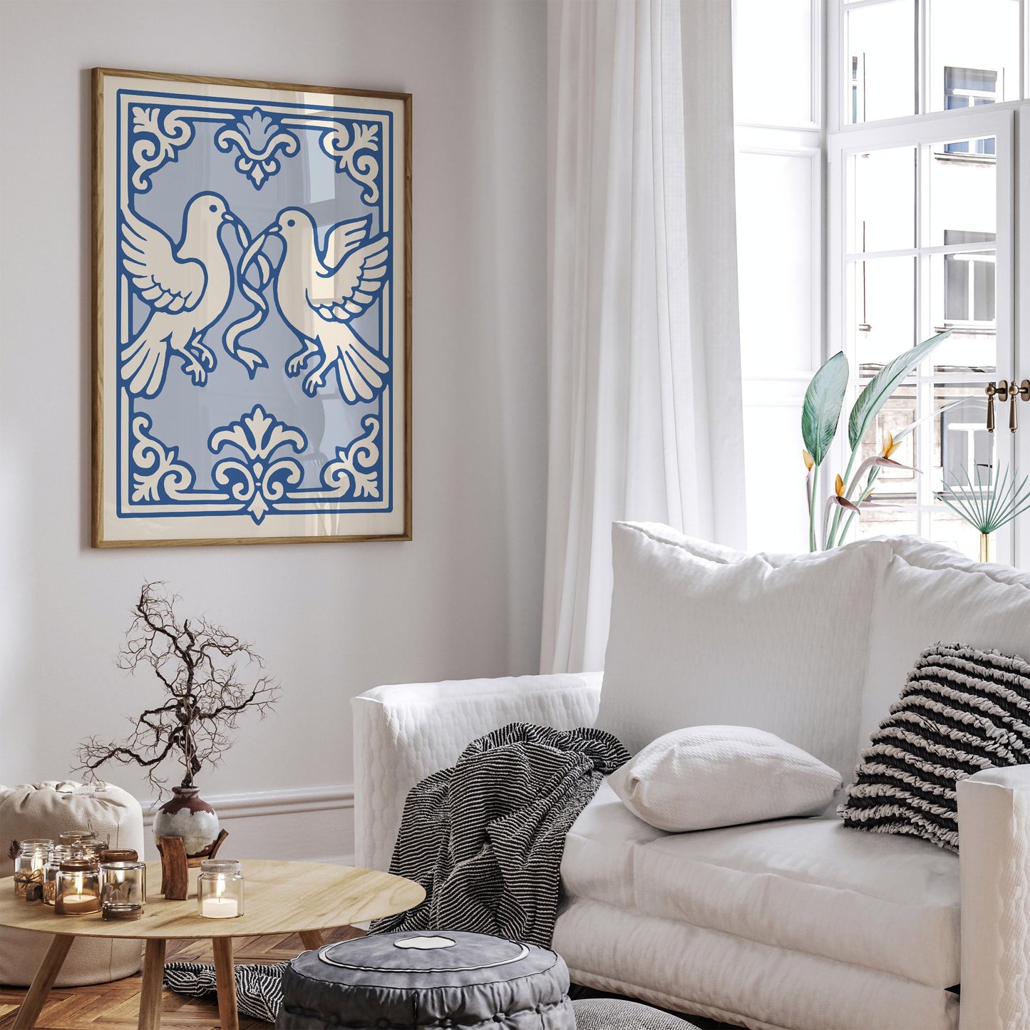 Rococo Love Doves Poster Print