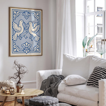 Rococo Love Doves Poster Print
