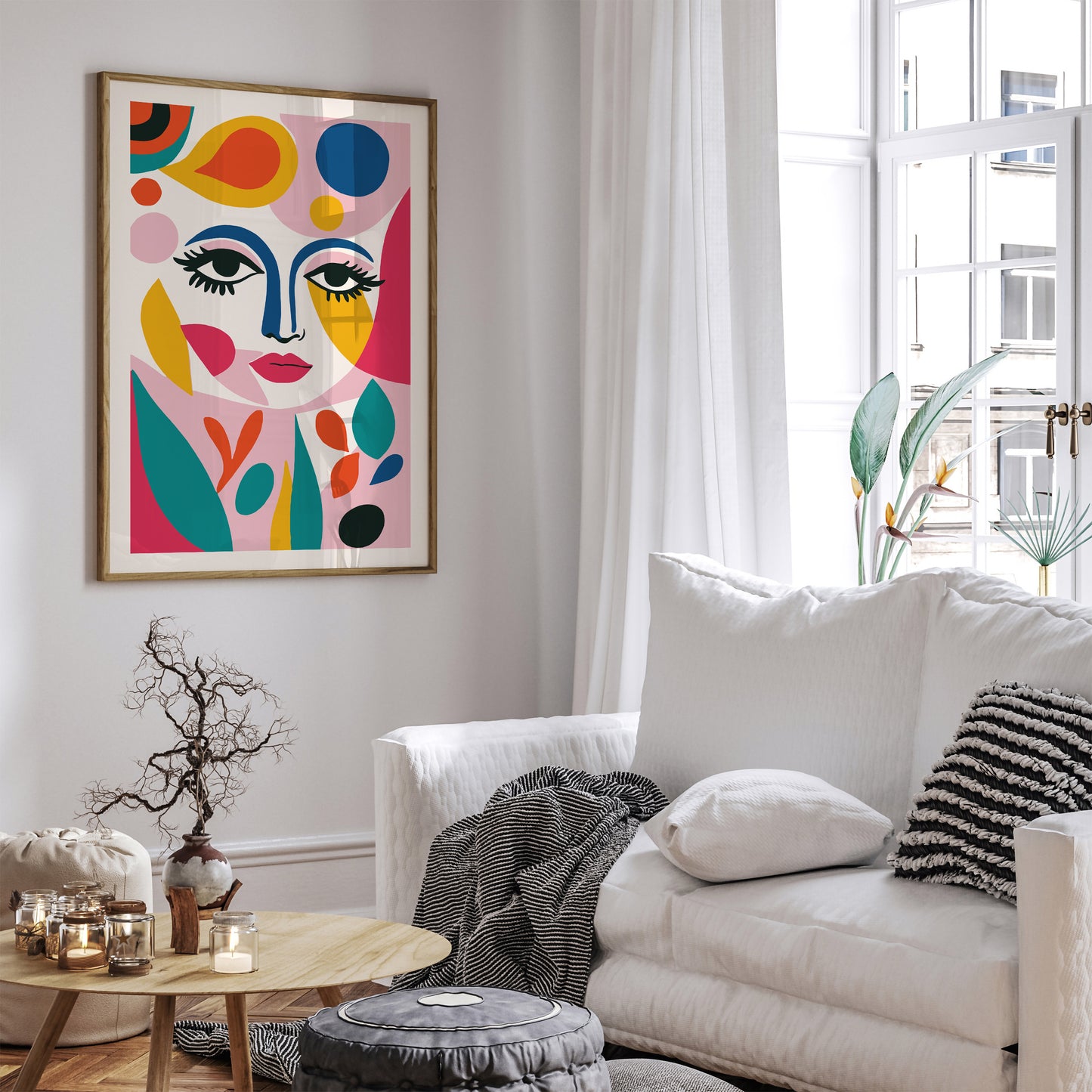 Colorful Girl Face Abstract Poster