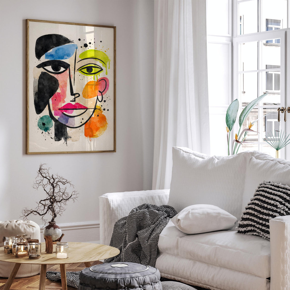 Abstract Face Pop Art Poster