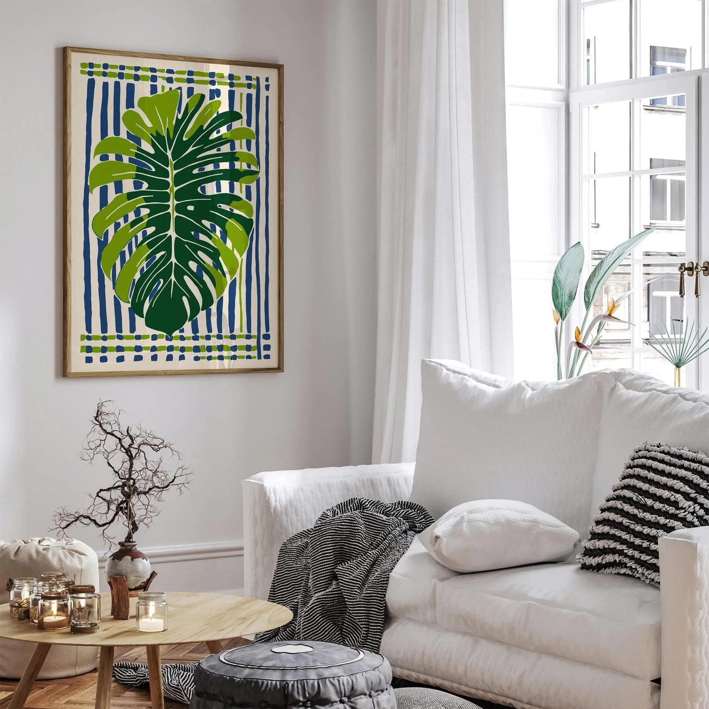 Eclectic Monstera Leaf Poster – Bold Green Botanical Wall Art