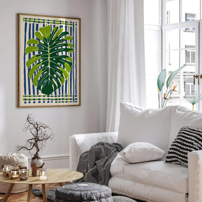 Eclectic Monstera Leaf Poster – Bold Green Botanical Wall Art