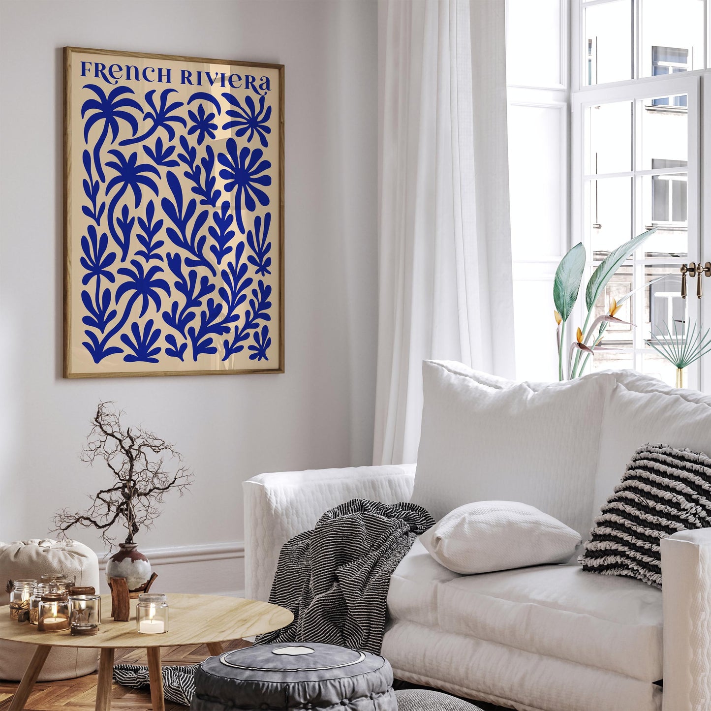 French Riviera Blue Coral Reefs Abstract Poster