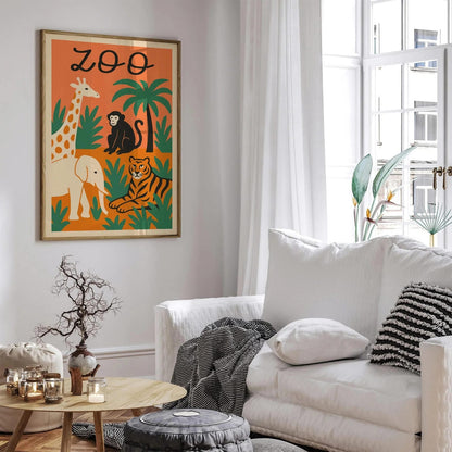 Retro Zoo Poster – Kids Room Wall Art