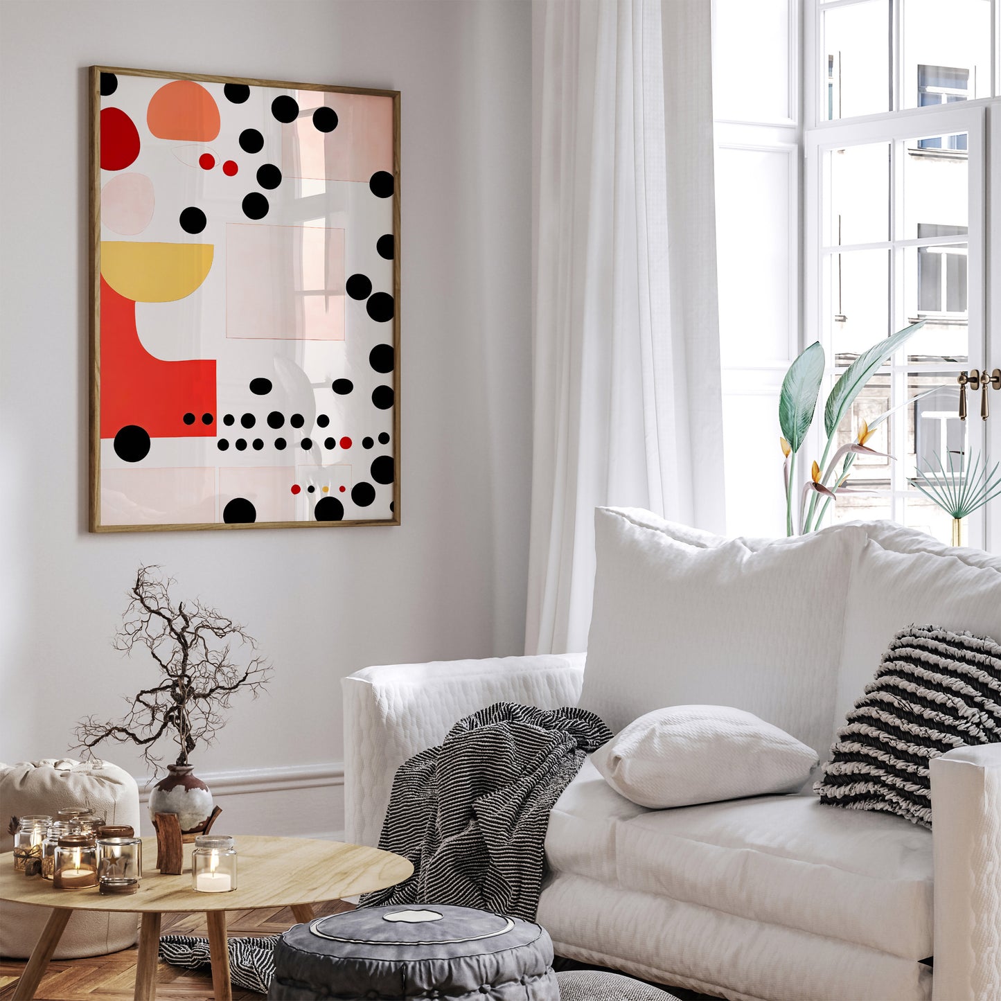 Mid-Century Modern Polka Dots Art Print