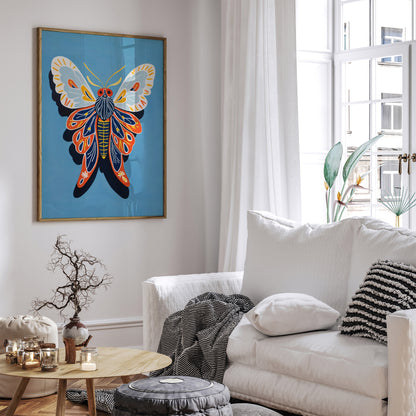 Cute Moth Wall Art Print