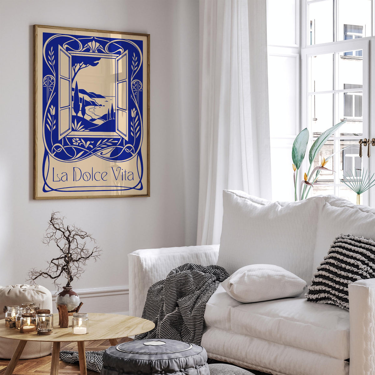 Blue La Dolce Vita Poster