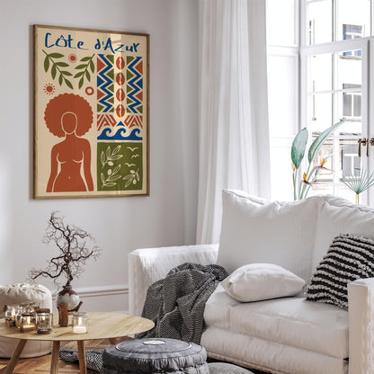 Côte d’Azur Travel Poster – Afrohemian Wall Art Print