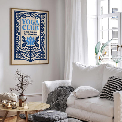 Blue Yoga Club San Diego California Poster
