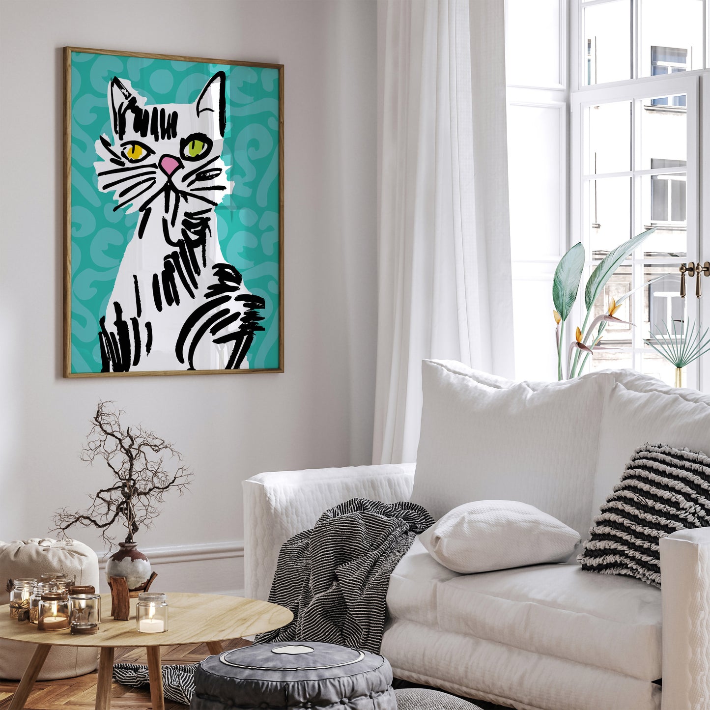 Cat Doodle Wall Art Prints