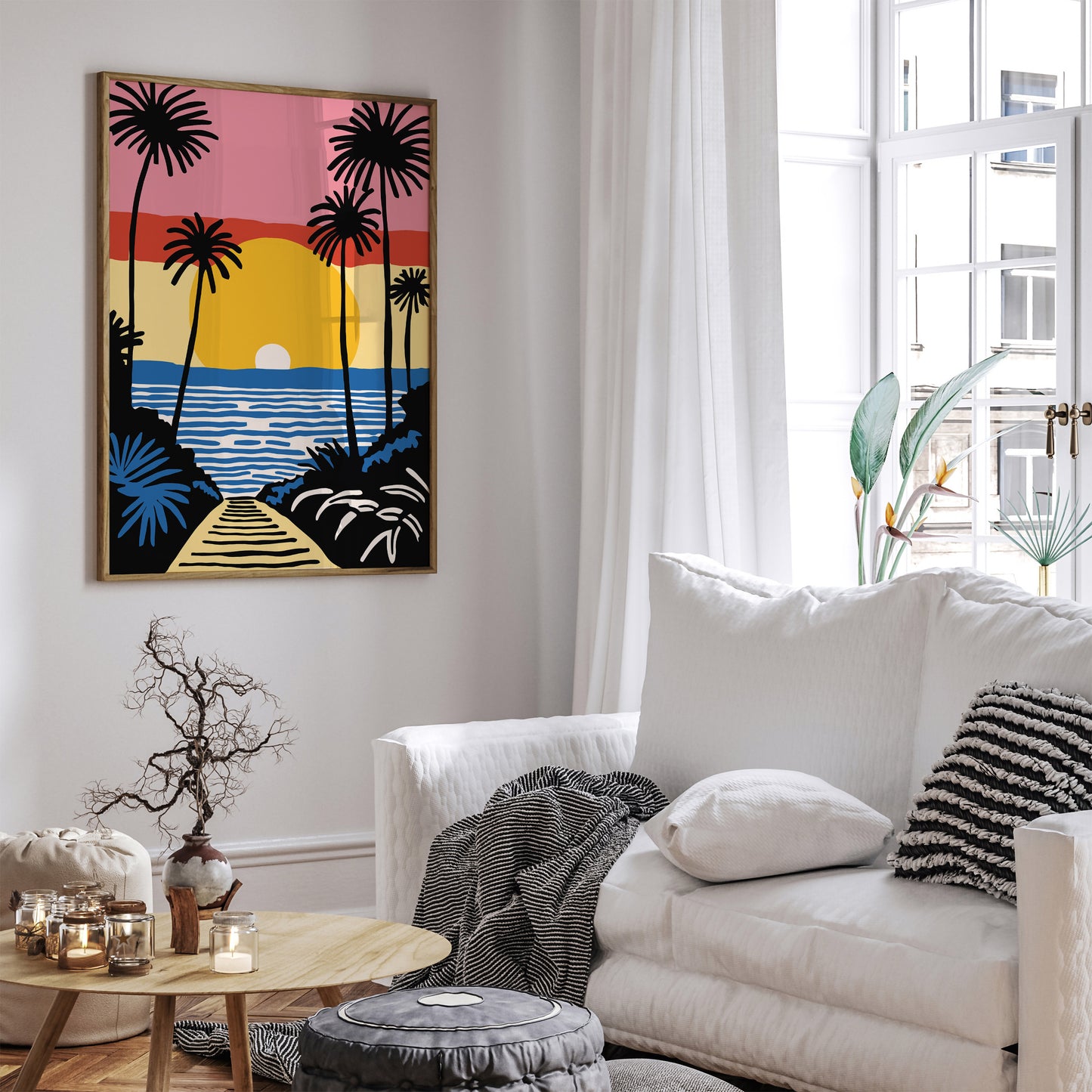 California Sunset Holiday Art Print