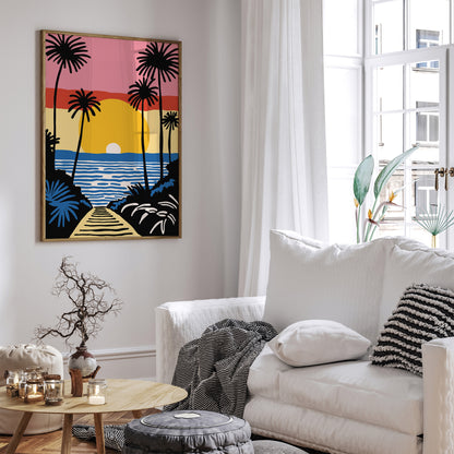 California Sunset Holiday Art Print