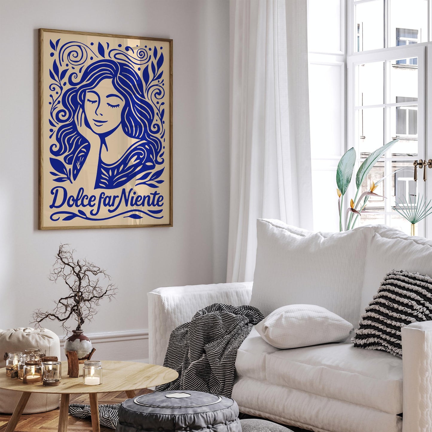 Dolce Far Niente Poster - Blue Quote Wall Art