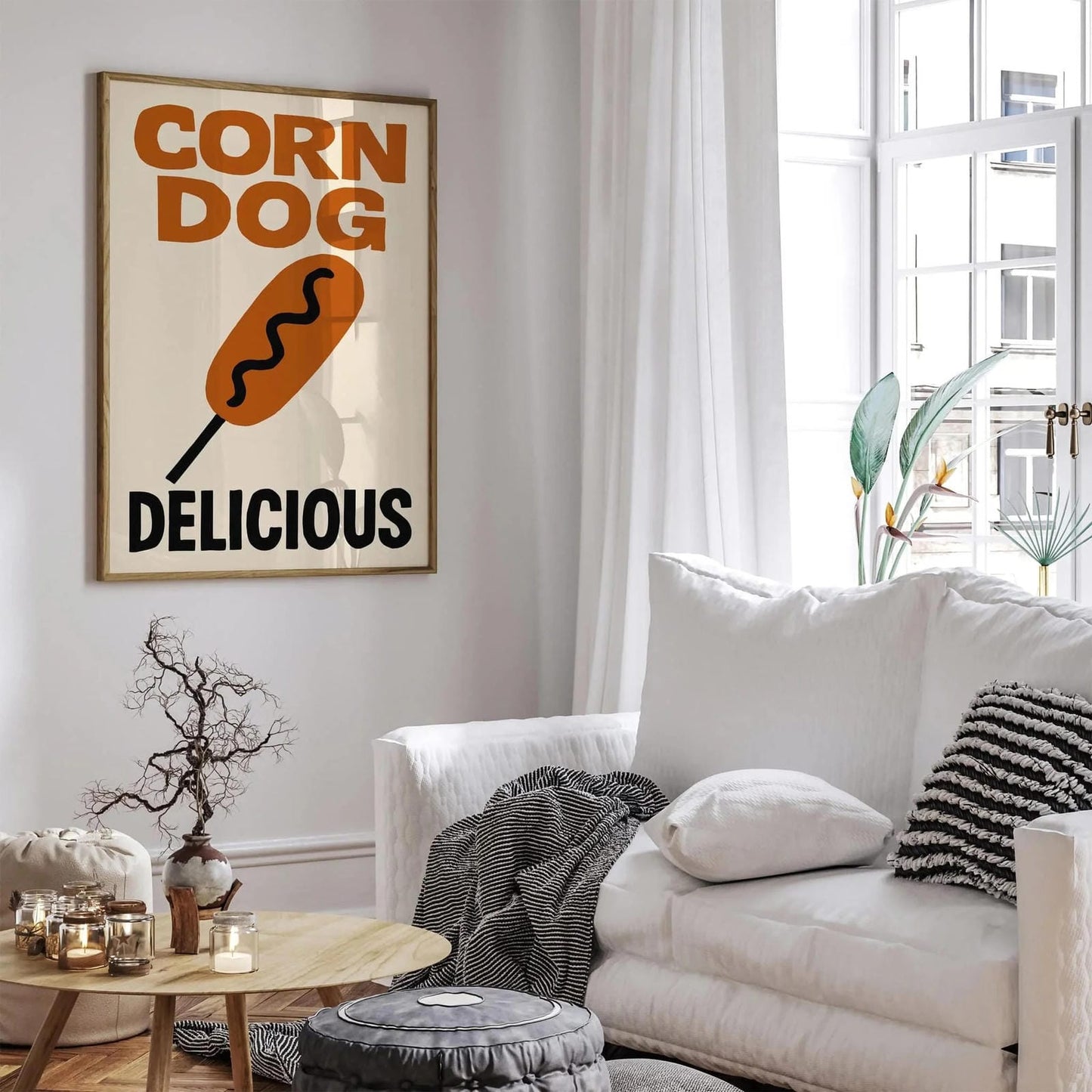 Corn Dog Delicious Pop Art Food Poster