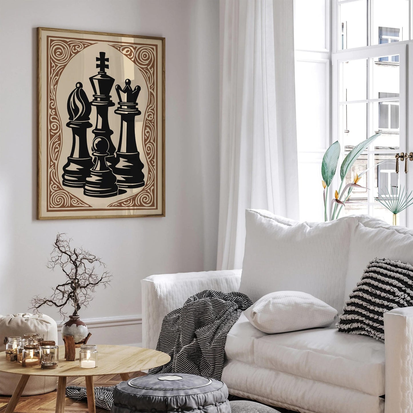 Chess Pieces Home Library Wall Art Decor