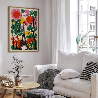 Colorful Paris Travel Wall Art Print 2025