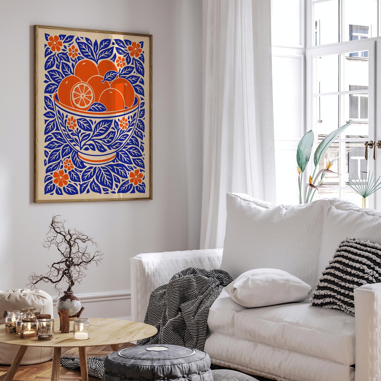 Orange Fruit Bowl Poster