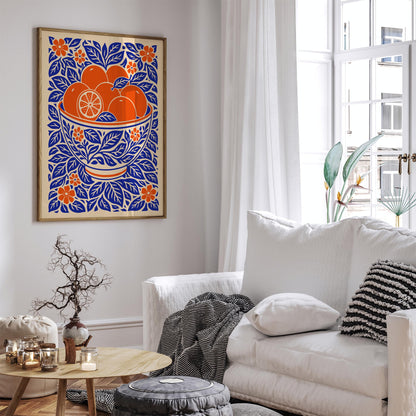 Orange Fruit Bowl Poster
