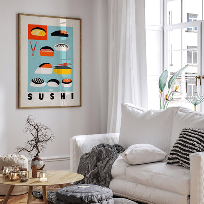 Retro Sushi Poster