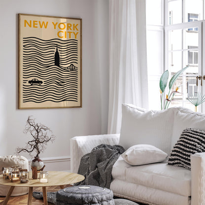 Modern New York City Poster - Minimalist Travel Print