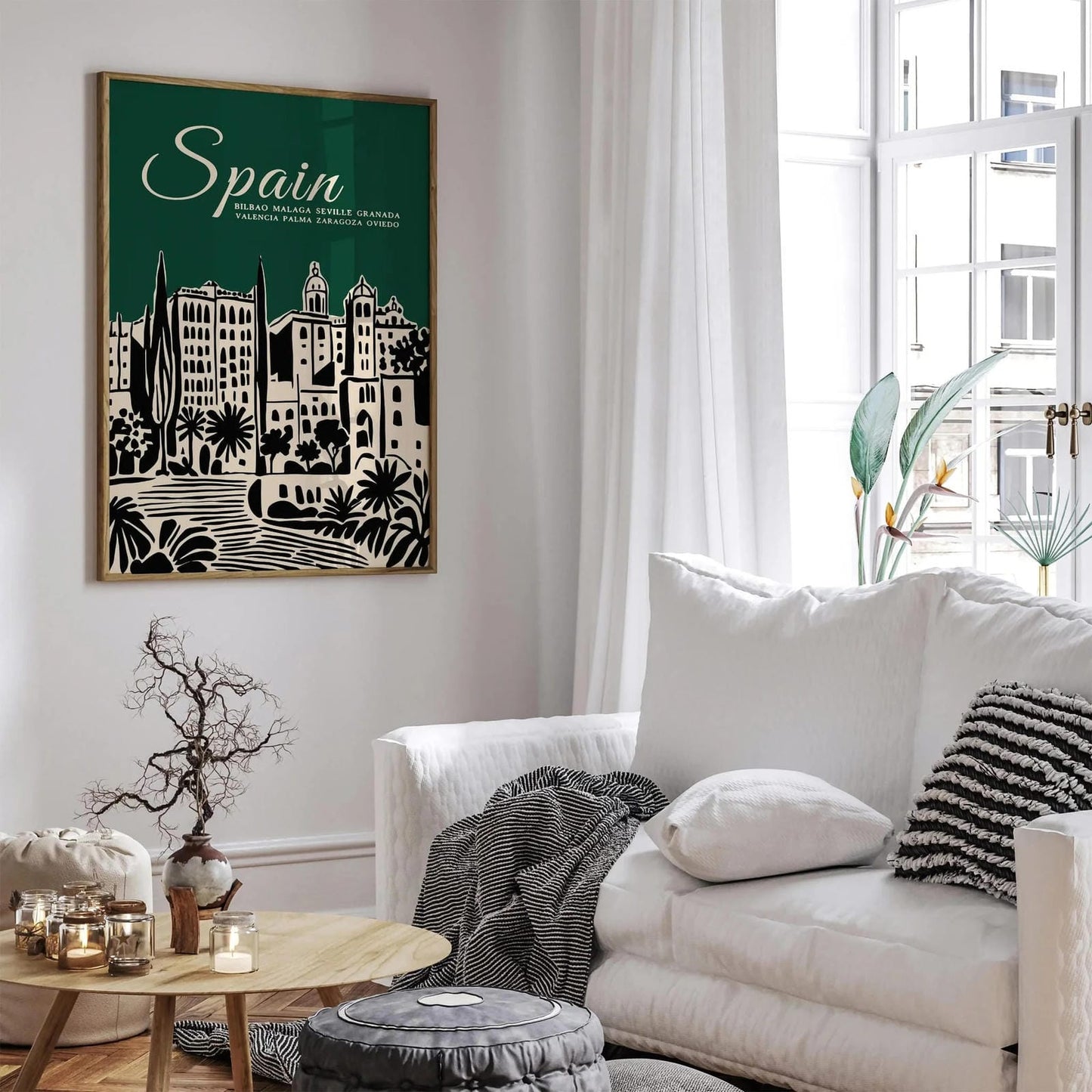 Spain Green Travel Art Print - Spanish Wall Decor