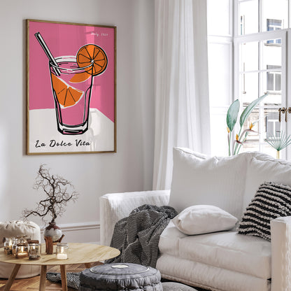 La Dolce Vita Pink Drink Poster