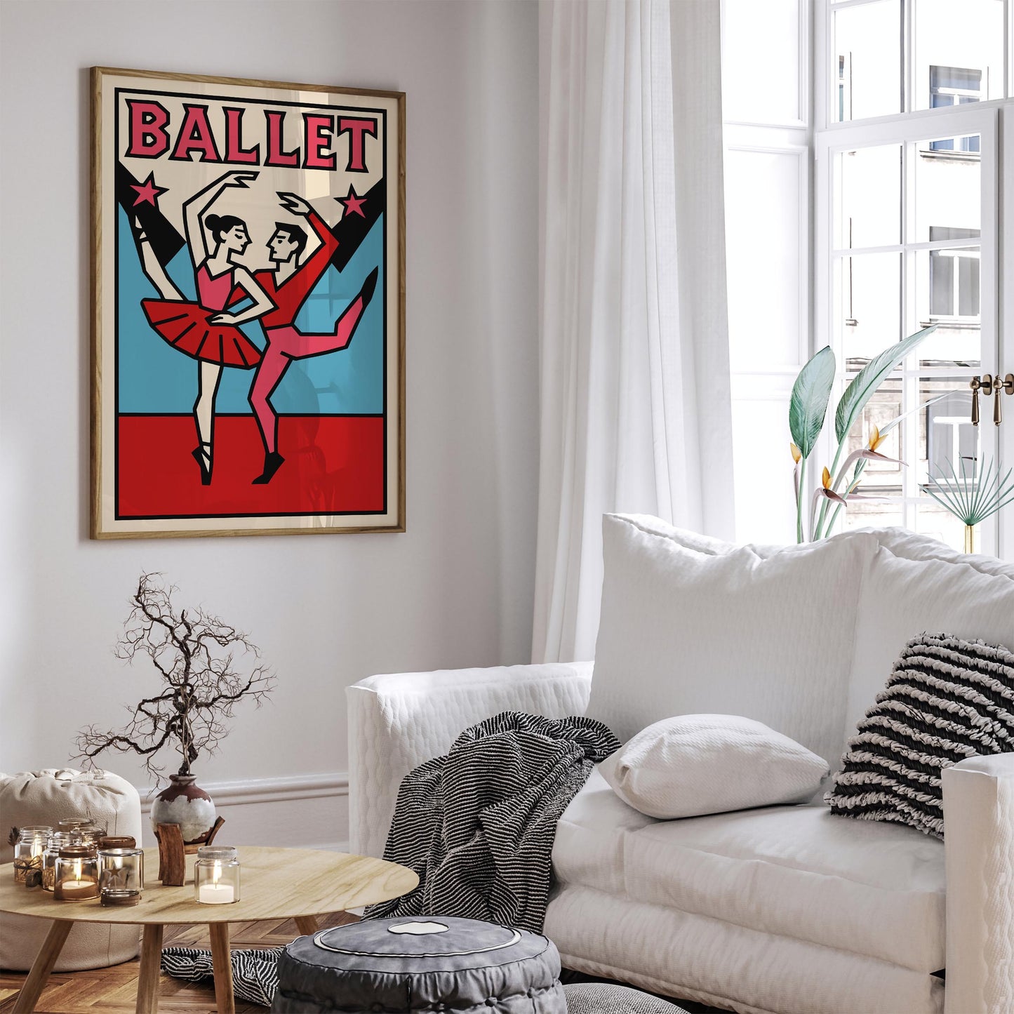 Retro Ballet Poster Print