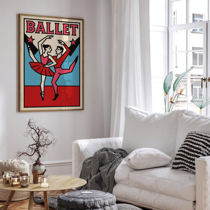 Retro Ballet Poster Print