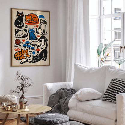 Funny Cat Wall Art Print
