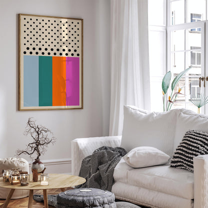 Mid Century Modern Abstract Poster - Colorful Retro Wall Art