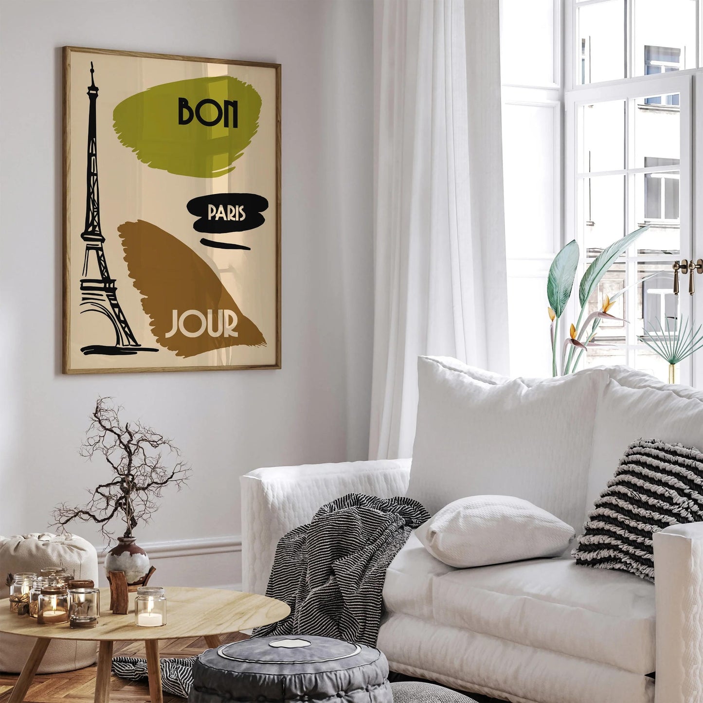Bonjour Paris Abstract Poster