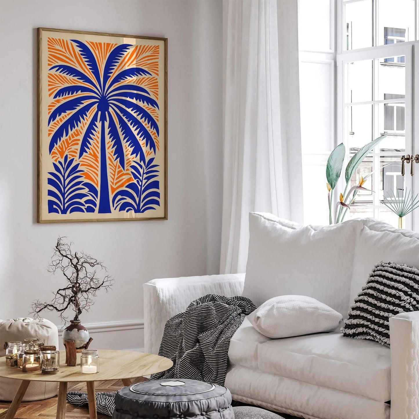 Eclectic Big Blue Palm Tree Art Print