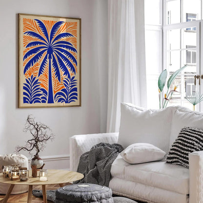 Eclectic Big Blue Palm Tree Art Print