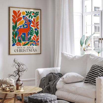 Colorful Holly Jolly Christmas Poster