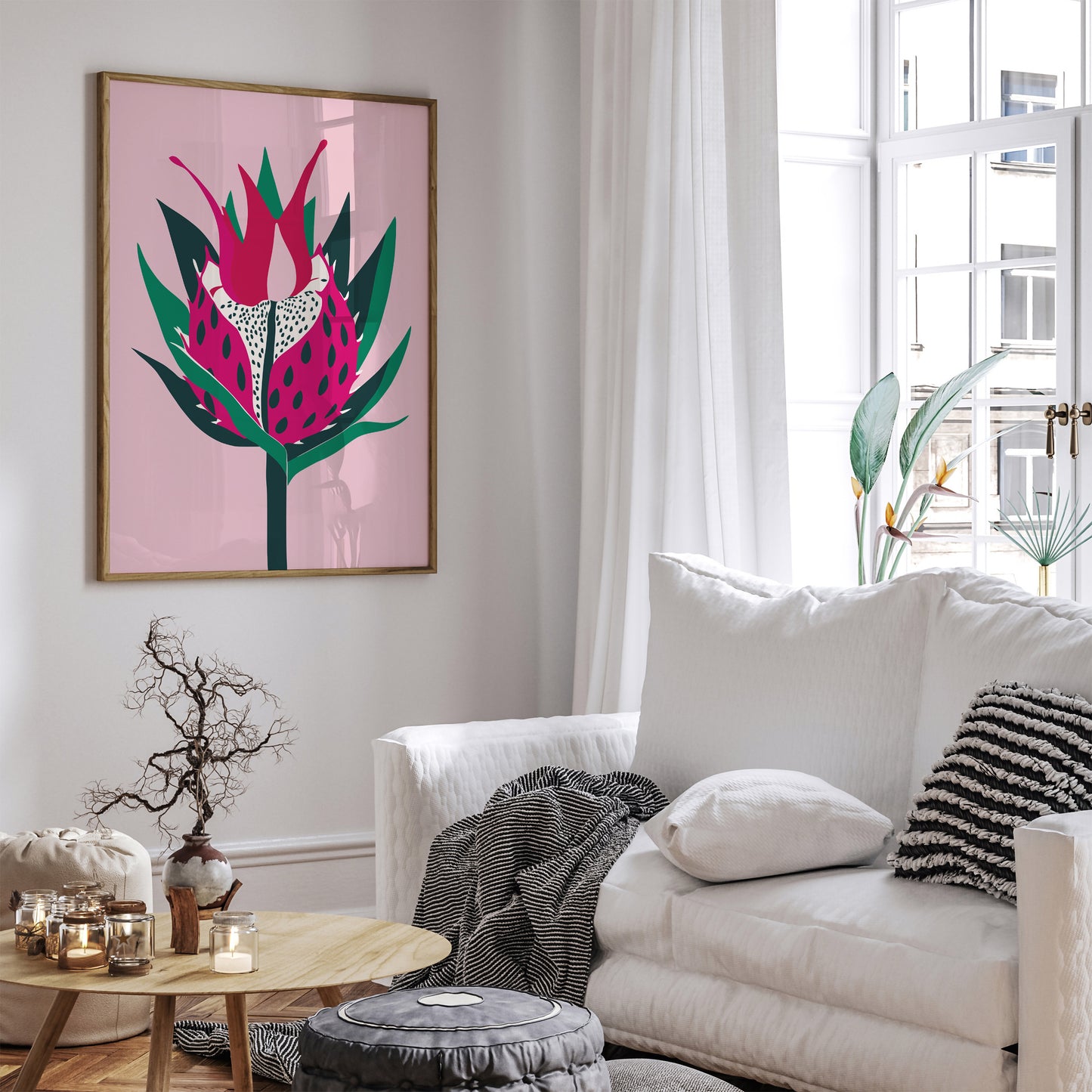 Dragon Fruit Pink Modern Kitchen Art